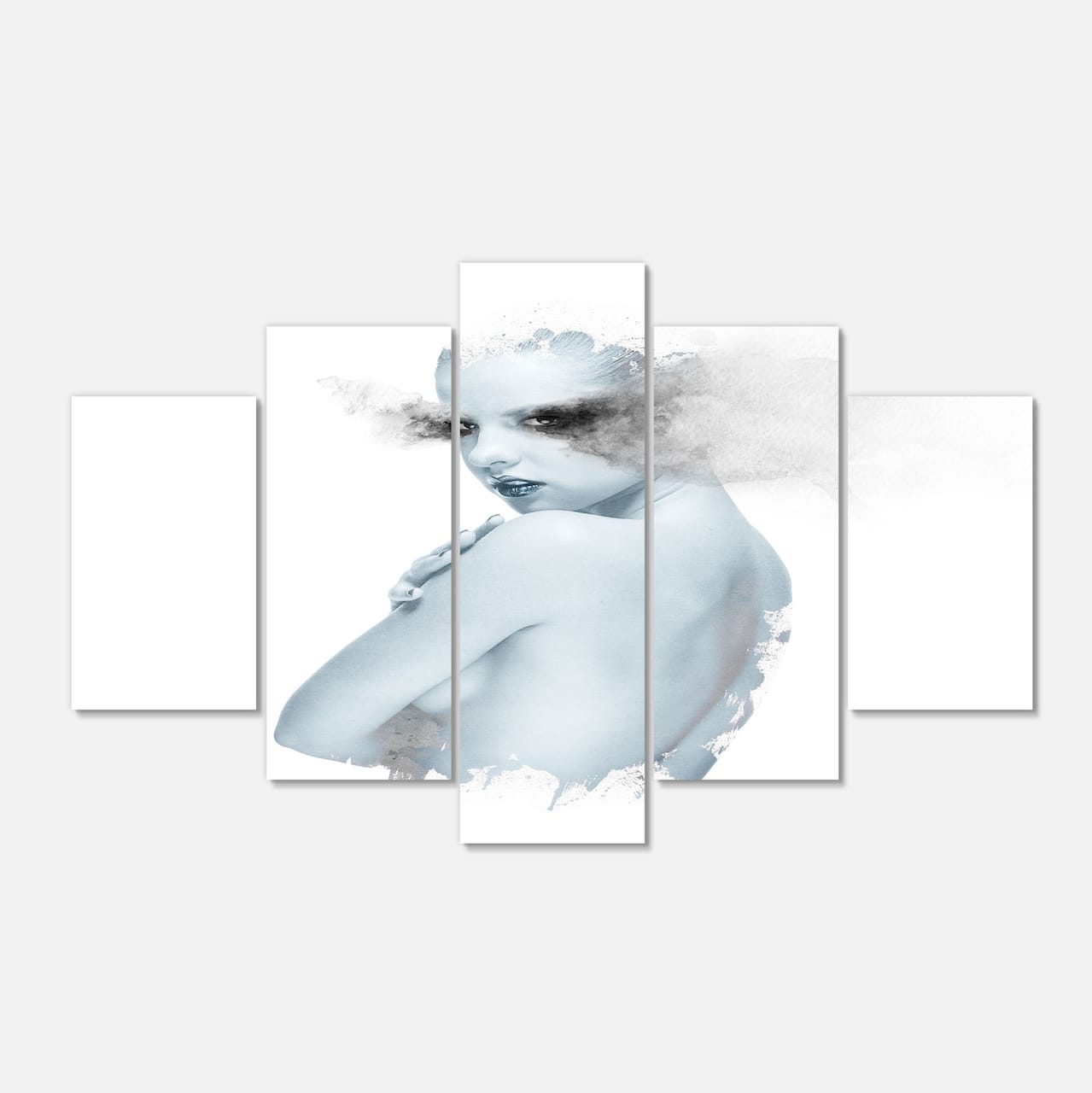 Designart - Beautiful Young Woman Double Exposure - Large Portrait Canvas Art Print